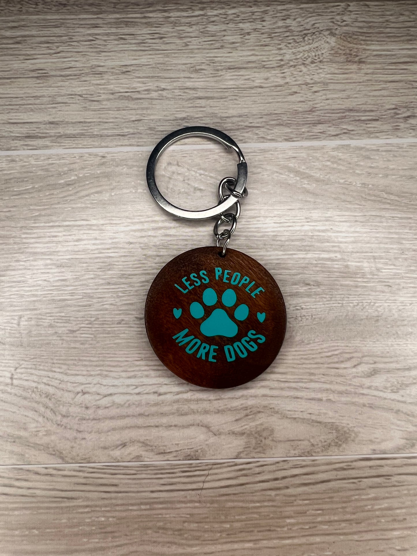 Less People More Dogs keychain