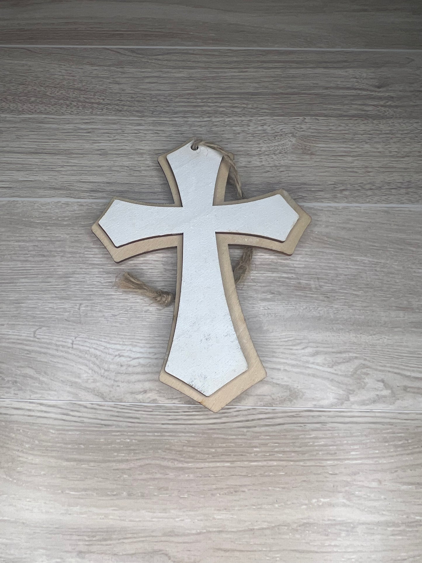 Wooden Cross Hand painted Ornament
