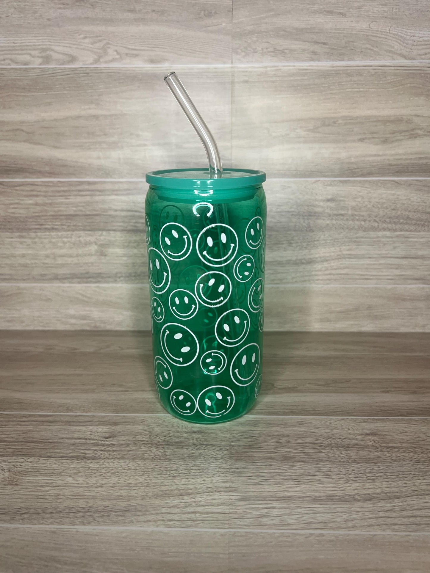 Green Smile Glass Cup