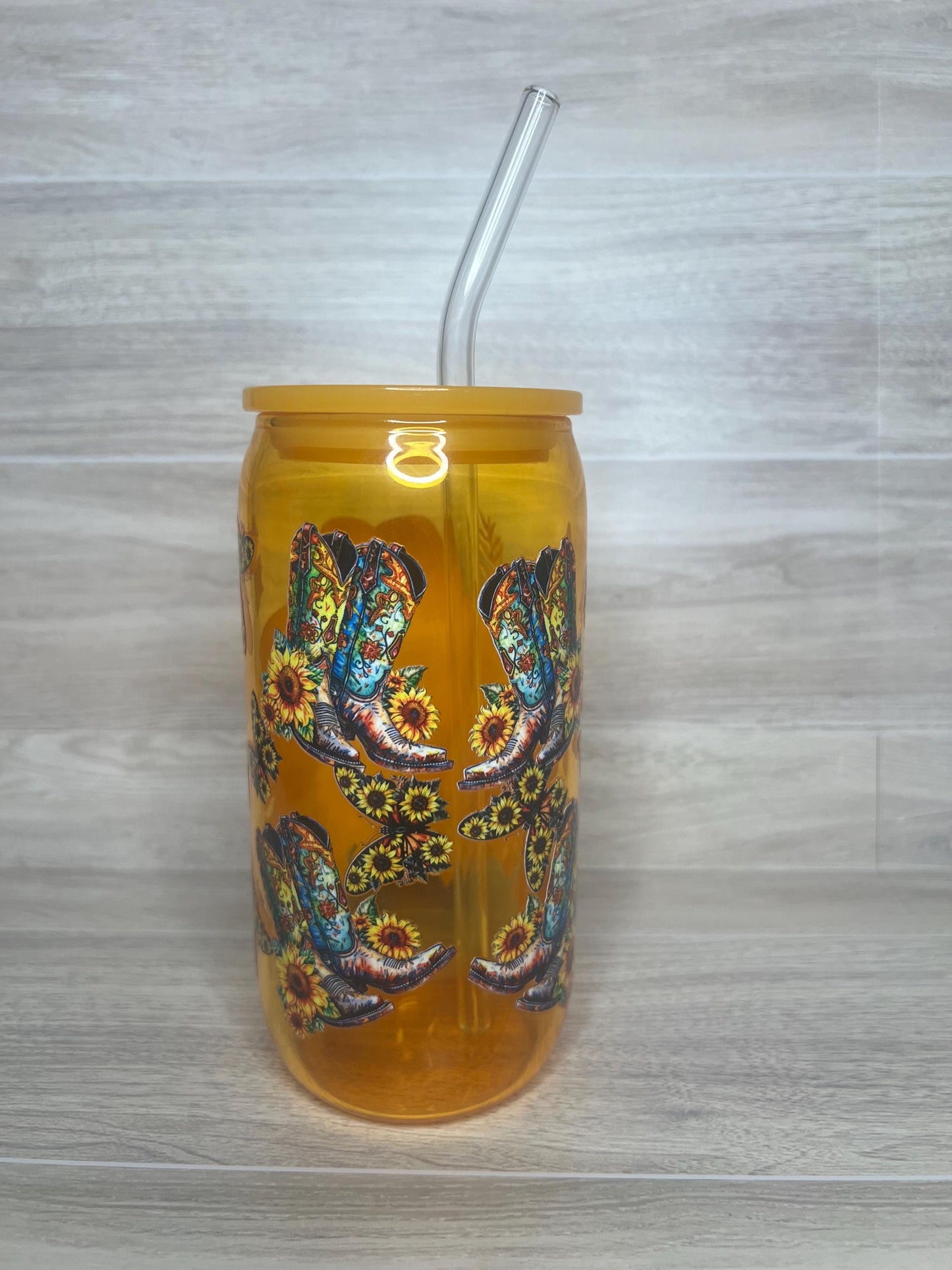 Sunny Cowgirl Glass Cup
