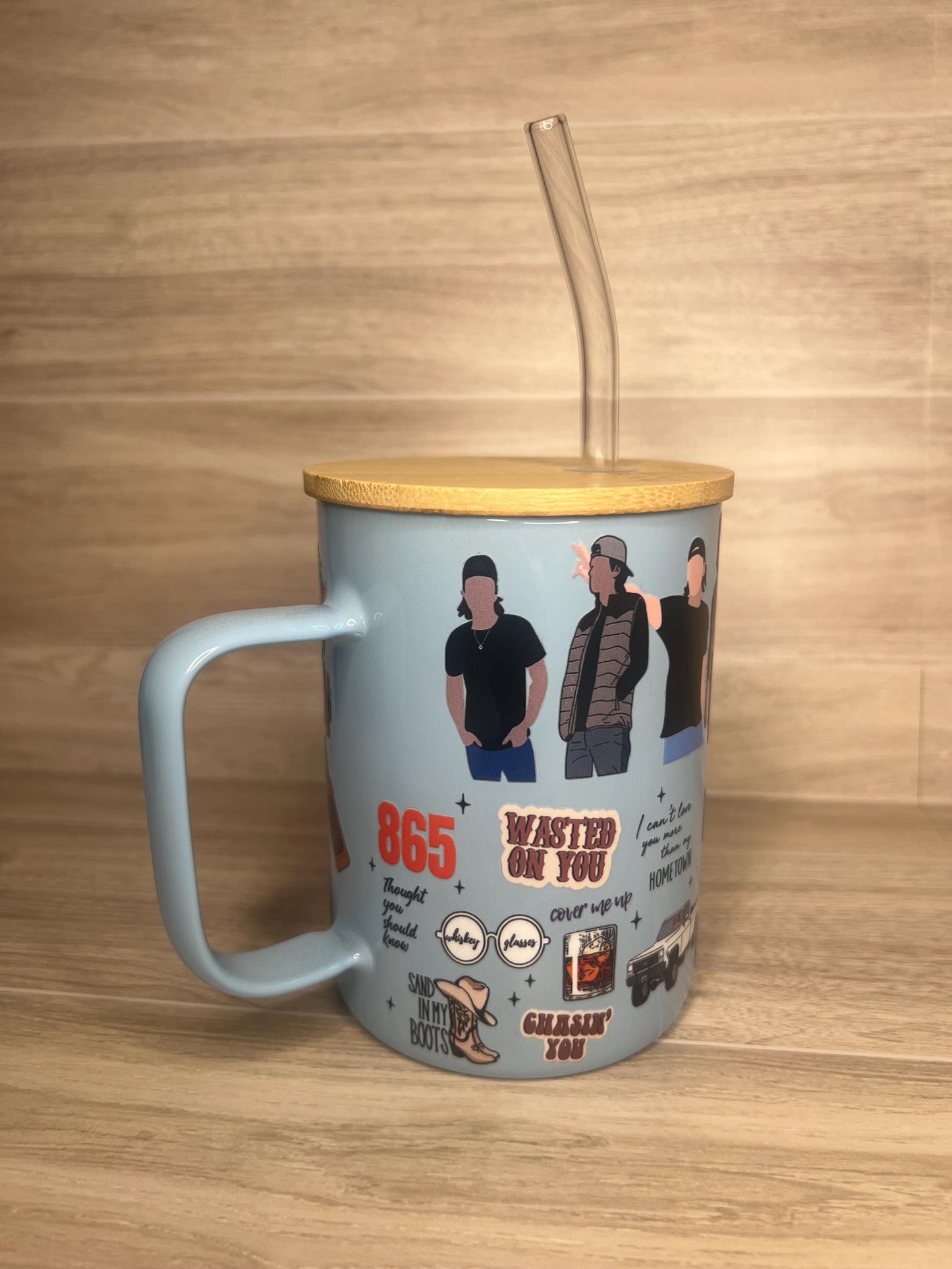 Morgan W Glass cup with Handle