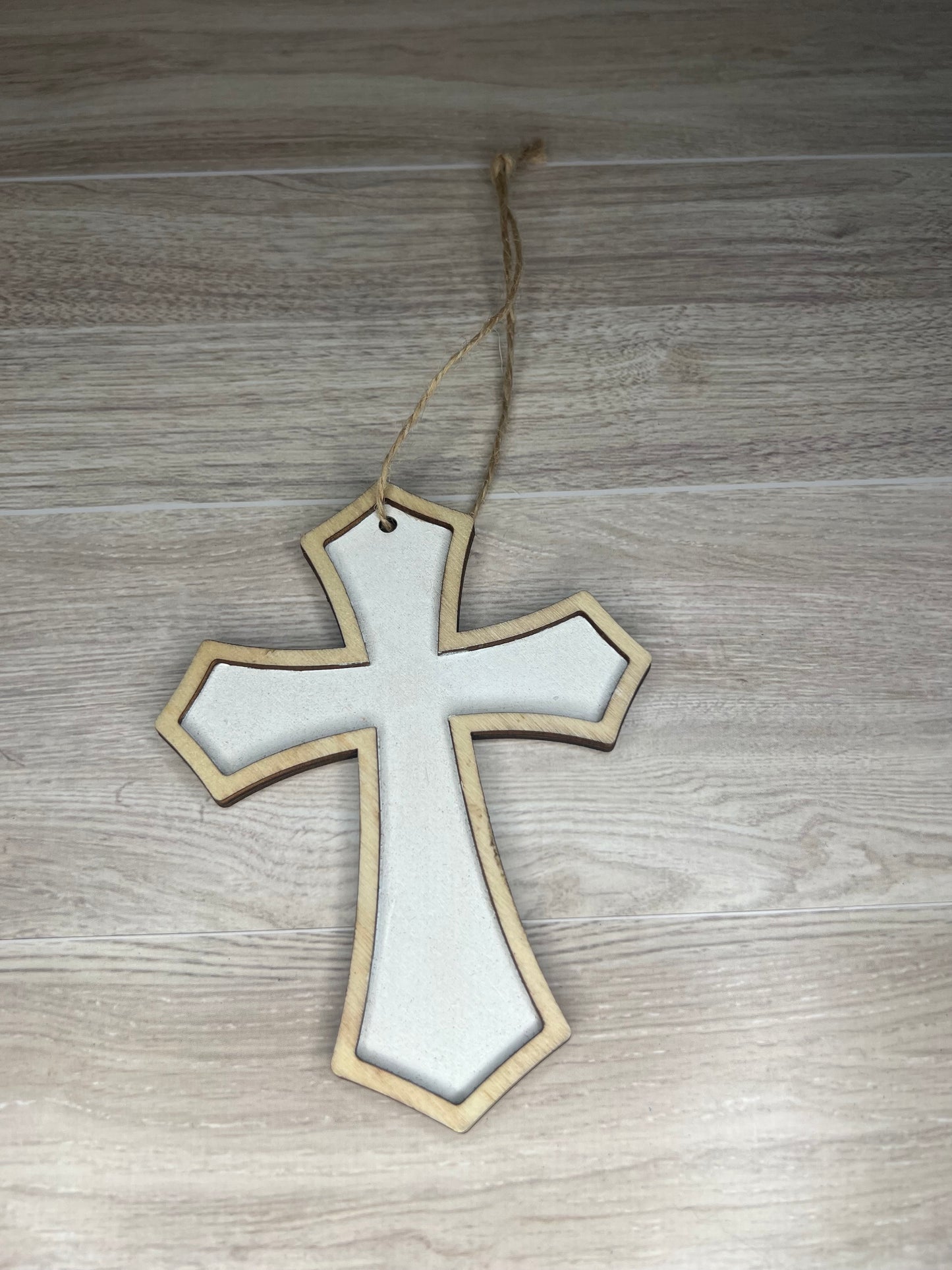 Wooden Cross Hand painted Ornament