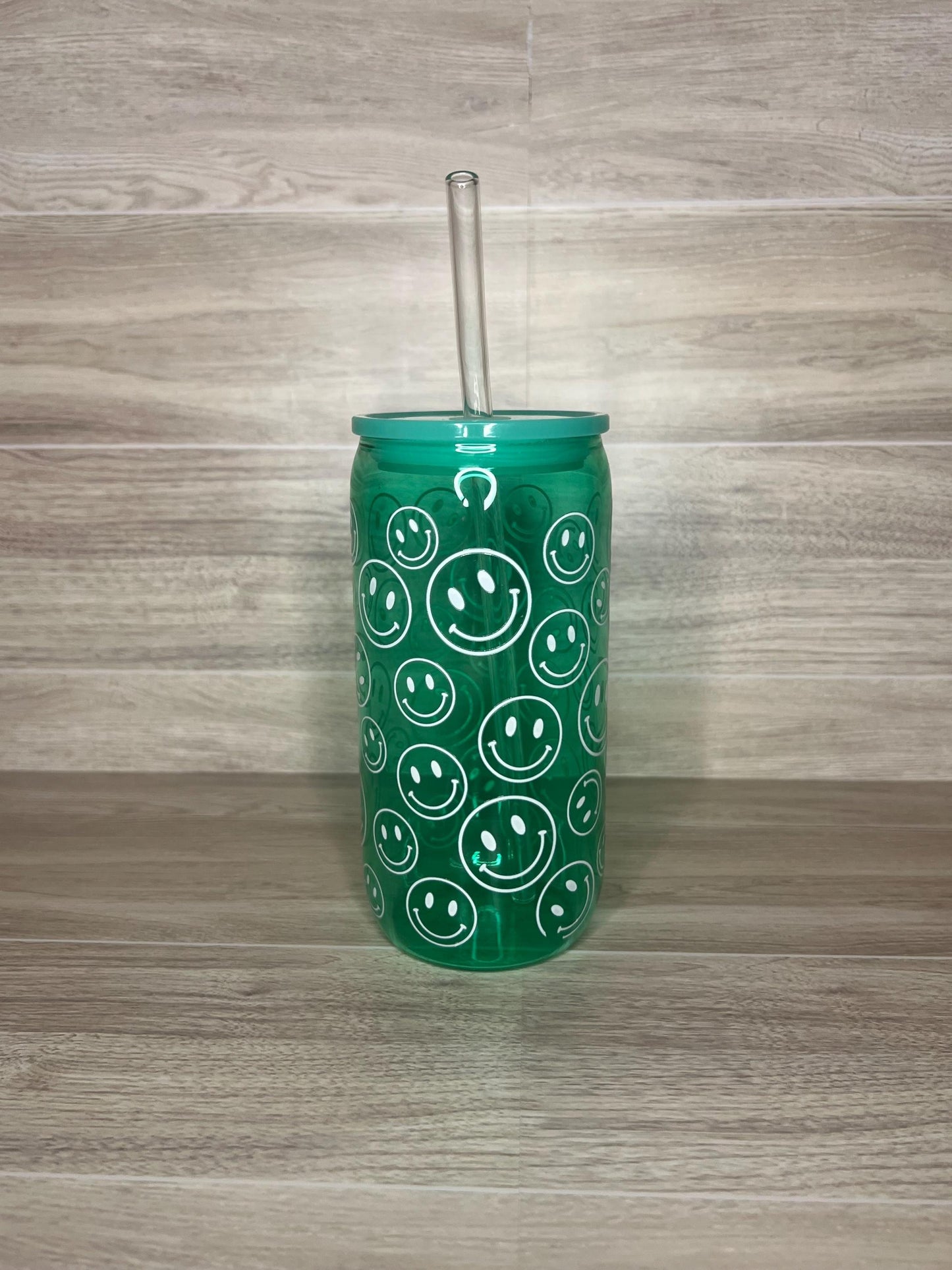 Green Smile Glass Cup