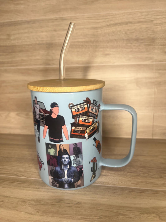 Morgan W Glass cup with Handle